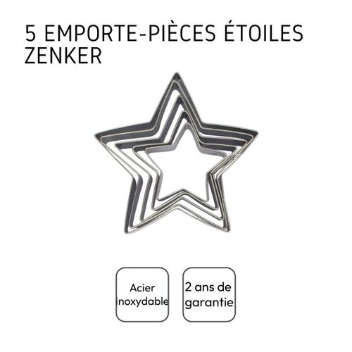 Lot De 5 Emporte-pièces De Noël En Forme D'étoile Emporte-pièces