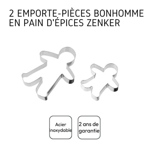 Lot De 2 Emporte-pièces En Forme De Bonhomme En Pain D'épices Emporte-pièces
