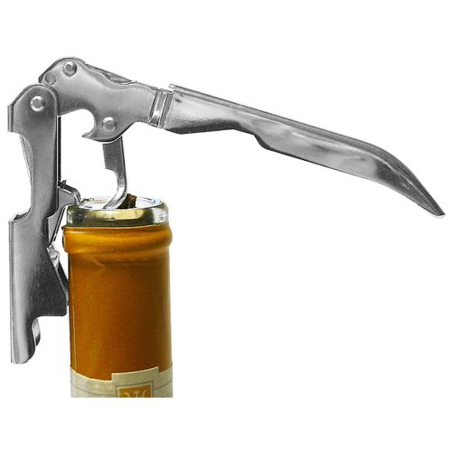 Tire-bouchon Limonadier Fackelmann Red Line - Avec Décapsuleur Et Couteau à Opercule - 11 Cm, Rouge Métallisé - ABS Et Acier Inoxydable