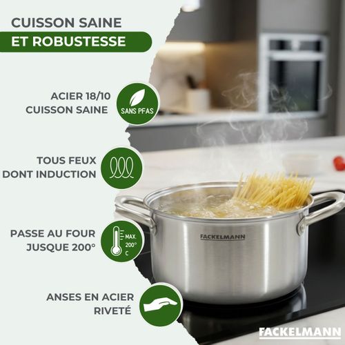 Faitout 20 Cm En Inox 18/10 Triply Fackelmann Vita3