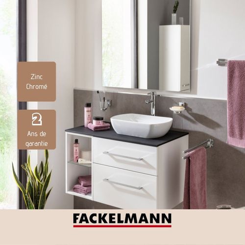 Porte Brosse à Dents Mural Gris Chromé Fackelmann Mare