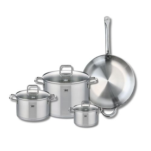 Set De 1 Poêle De Cuisson 32 Cm Et 3 Faitouts 14, 20 Et 26 Cm Elo Profi Citrin