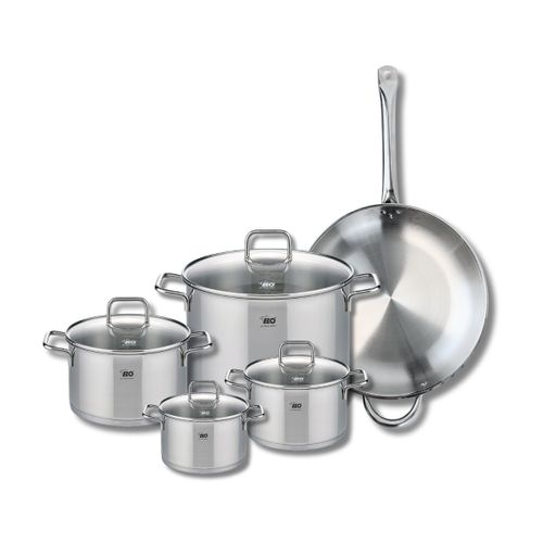 Set De 1 Poêle De Cuisson 32 Cm Et 4 Faitouts 14, 16, 20 Et 26 Cm Elo Profi Citrin