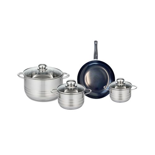 Ensemble De 1 Poêle De Cuisson 20 Cm Et 3 Faitouts 12, 14 Et 20 Cm Elo Prima Brillant