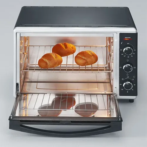 Mini Four Chaleur To2058 Tournante 42 L, Four Posable 1 800 W, Minuteur 120 Min, Noir/inox