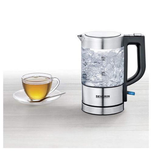 Bouilloire Sans Fil 0.5l 1100w Inox Brossé/noir 3472