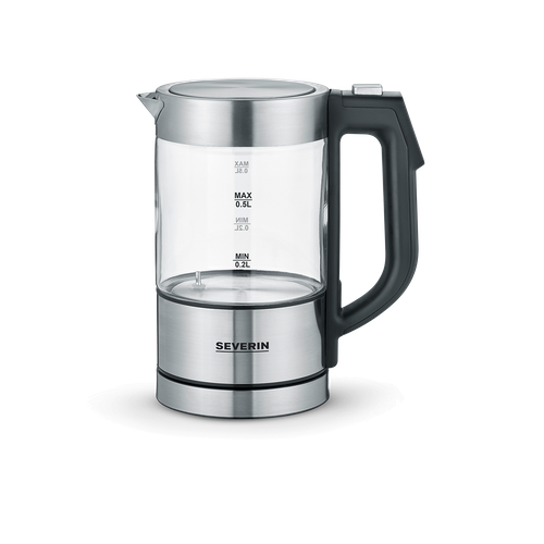 Bouilloire En Verre Compacte WK3458 - 0,5 L, 1100 W, Température Réglable 40-100°c, Socle 360°, Inox