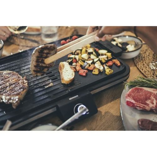 Plancha Réglable Jusqu'a 230°c - Pg8564 - Plaque Amovible Antiadhésive - Gril Électrique - Noir