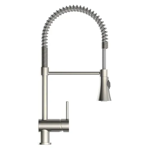 Mitigeur CORNWALL Acier inox avec spirale vue de face