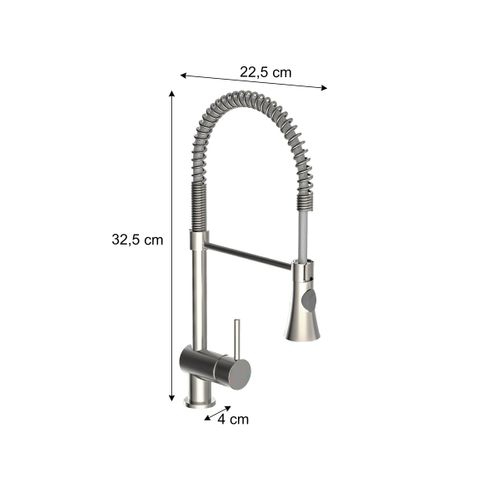 Mitigeur CORNWALL Acier inox avec spirale