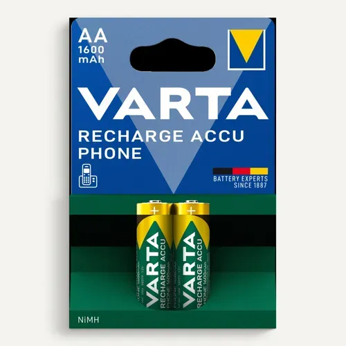 Piles rechargeables VARTA AA x2 vue de face