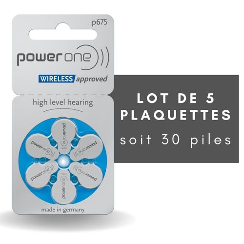 Powerone 675 : Piles Auditives Sans Mercure, 5 Plaquettes