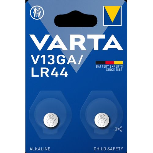 Pile bouton VARTA V13GA/LR44 Blister 2 vue de face