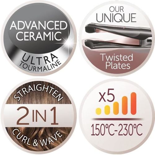 Lisseur Céramique Tourmaline 2en1 230°c - S6606