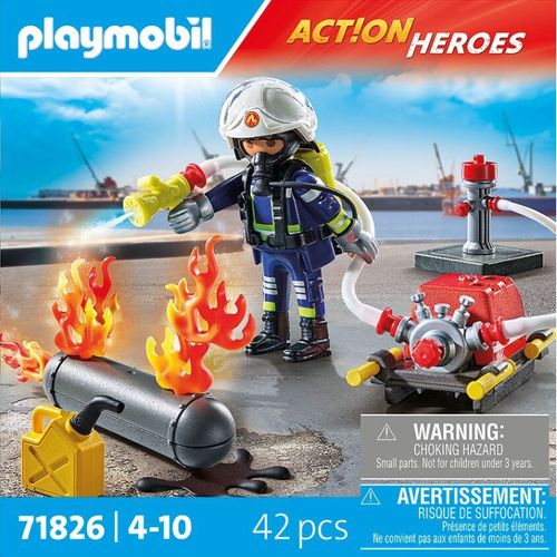 PLAYMOBIL ACTION HEROES - POMPIER AVEC FAON À SAUVER #71467 - PLAYMOBIL