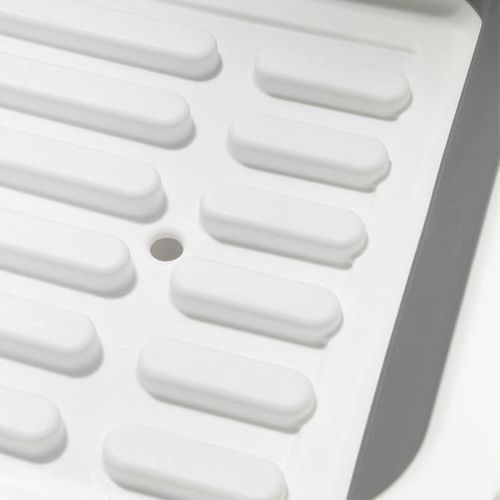 Égouttoir À Vaisselle Pliable Wenko Bilo En Plastique Blanc Et Gris