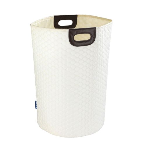 Panier à Linge Design Scandinave Wabo - Diam. 40 X H. 60 Cm - Beige