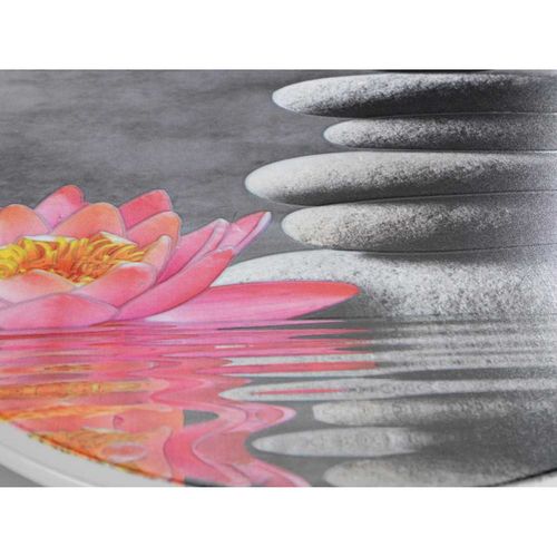 Siège Wc Avec Surface En Relief Water Lily - Gris/rose - L 36,5 X L 45 Cm