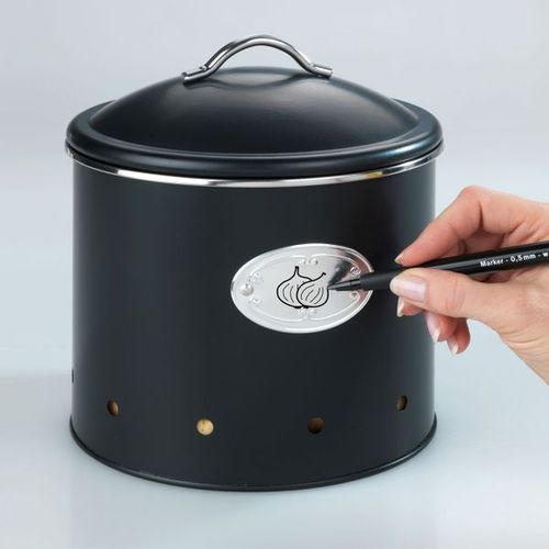 Boîte De Rangement Nero WENKO 1,6L - Métal Noir Hermétique & Inscriptible