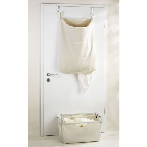 Panier à Linge à Suspendre Sur Porte Canguro - L. 52 X H. 81 Cm - Beige