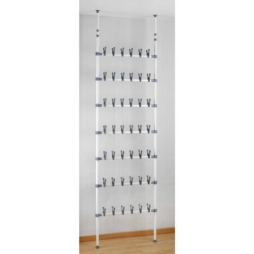 Etagère à Chaussures Réglable En Métal - 42 Paires - Blanc