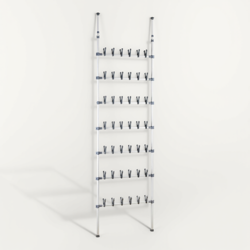 Etagère à Chaussures Réglable En Métal - 42 Paires - Blanc