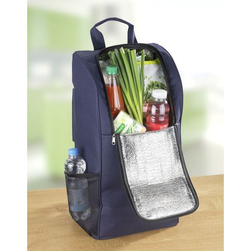 Chariot De Courses Avec Siège - Sac Isotherme 35 L - Bleu Foncé