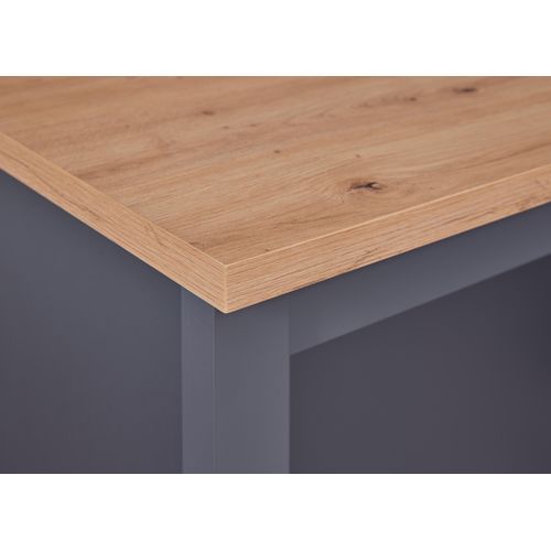 Ilot de cuisine LINA gris anthracite et imitation chêne vue détaillée
