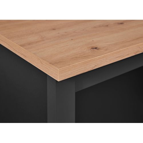 Ilot de cuisine H.91,5 cm LINA imitation chêne et noir