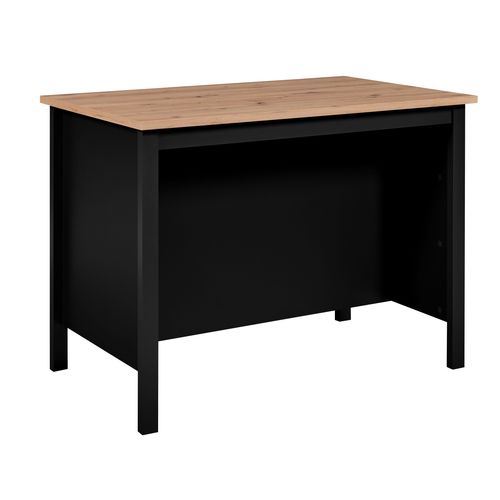 Ilot de cuisine H.91,5 cm LINA imitation chêne et noir