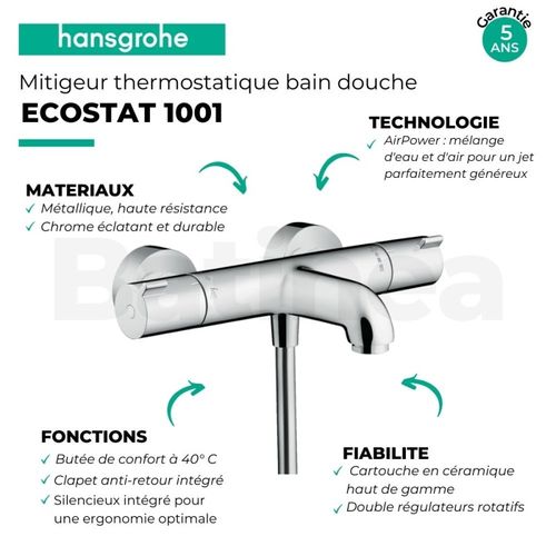 Hansgrohe My Fox mitigeur thermostatique baignoire et douche