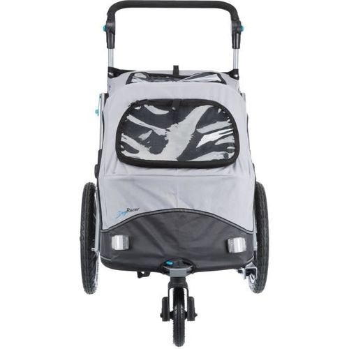 Roulotte De Vélo - Pliable - S: 58 × 93 × 74/114 Cm - Gris - Pour Chien