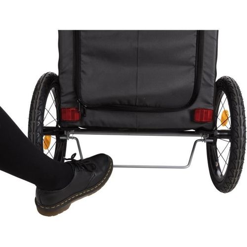 Roulotte De Vélo - Pliable - S: 58 × 93 × 74/114 Cm - Gris - Pour Chien