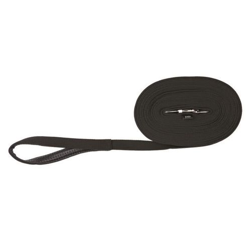 Laisse A Pister Sangle Plate 15m - 20mm - Noir - Pour Chien