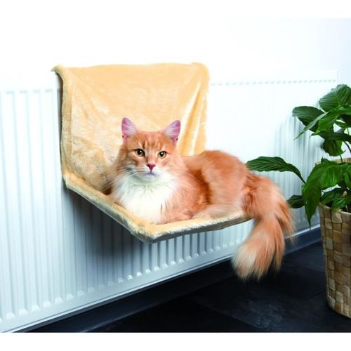 Hamac Radiateur Peluche Beige Pour Chat