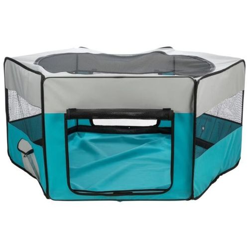 Enclos Pliable Pour Petits Animaux 150 X 65 Cm - Polyester, Turquoise/gris