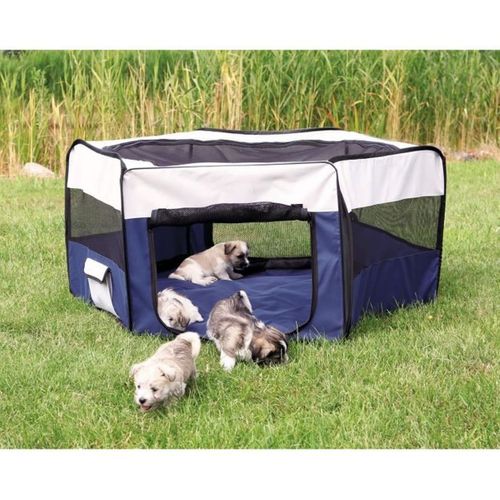 Enclos Pliable Pour Petits Animaux 150 X 65 Cm - Polyester, Turquoise/gris