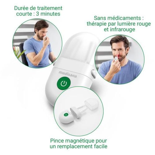 Dispositif Nasal Compact Lumière Rouge et Infrarouge — 3 Min, Sans Médicament