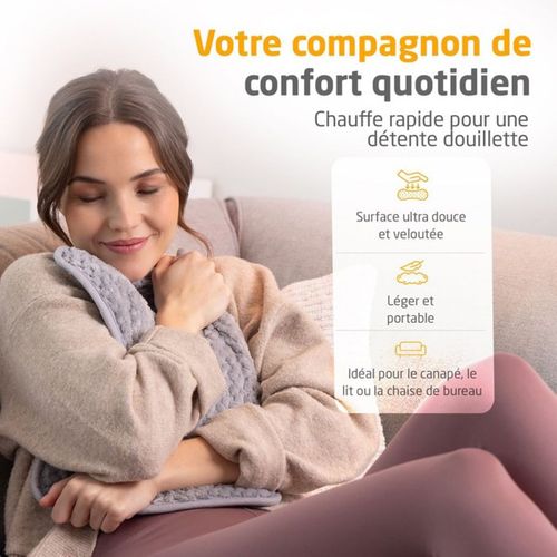 Coussin Chauffant Rectangulaire 100 W - 4 Niveaux, Housse Oeko‑tex, 30x40 Cm