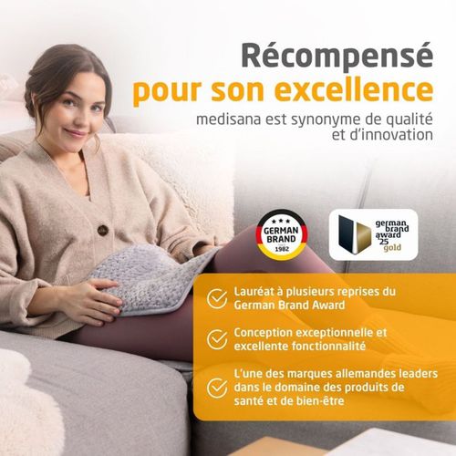 Coussin Chauffant Rectangulaire 100 W - 4 Niveaux, Housse Oeko‑tex, 30x40 Cm