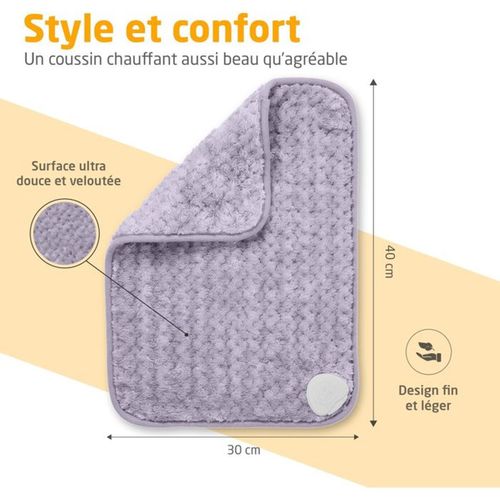 Coussin Chauffant Électrique Hp 518 Ultra-doux 40×30 Cm — 100 W, 4 Niveaux