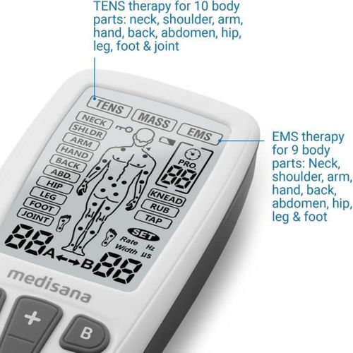 Appareil De Thérapie 3-en-1 Tens Ems Massage Blanc, 22 Programmes