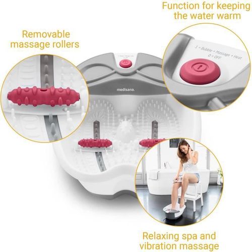 Fs 300 - Bain Pour Pieds - Blanc - Massage Spa Et Vibration Relaxant
