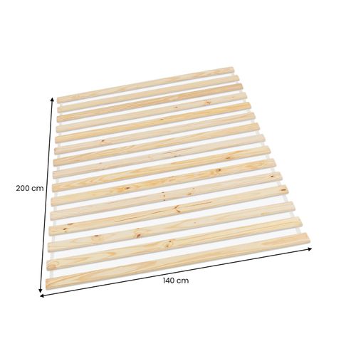Sommier En Pin Massif, 15 Lattes Sans Cadre, Couchage 140 X 200 Cm