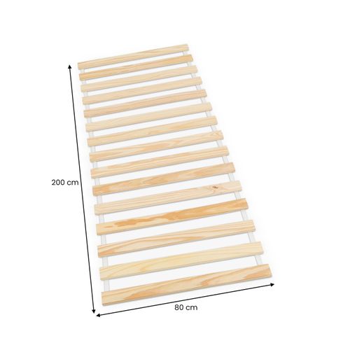 Sommier En Pin Massif, 15 Lattes Sans Cadre, Compatible Couchage 80x190 Et 80x200 Cm