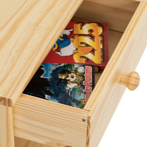 Table De Chevet En Pin Moritz, Vernis Naturel