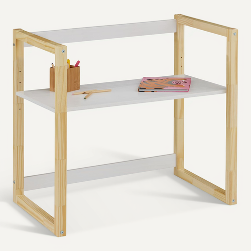 Bureau Enfant Suza Réglable En Hauteur En Pin - Blanc/naturel