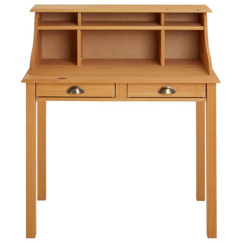 Bureau Secrétaire Marlene, Avec 2 Tiroirs, En Pin Massif Finition Cirée