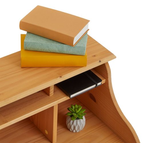 Bureau Secrétaire Marlene, Avec 2 Tiroirs, En Pin Massif Finition Cirée