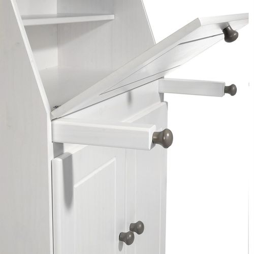 Bureau Secrétaire David, Lasuré Taupe Et Blanc